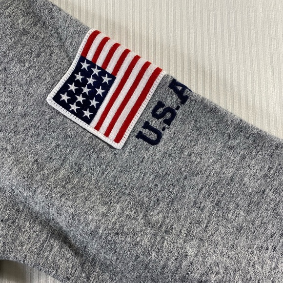 Polo Ralph Lauren Spell Out American Flag Double Knit Hoodie Sweater - Picture 3 of 16